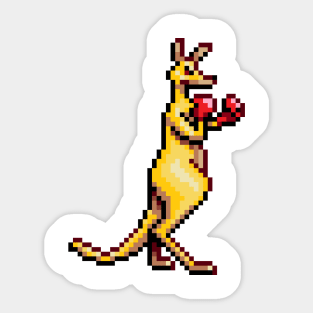 Kangaroo Boxer Pixel Art Sticker